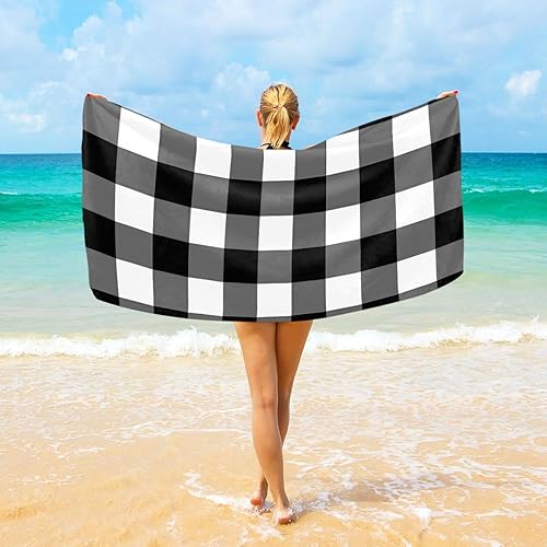 Toallas de playa de microfibra de gran tamaño para adultos, toallas de playa súper absorbentes para novio, novia, playa, 74 x 37 pulgadas