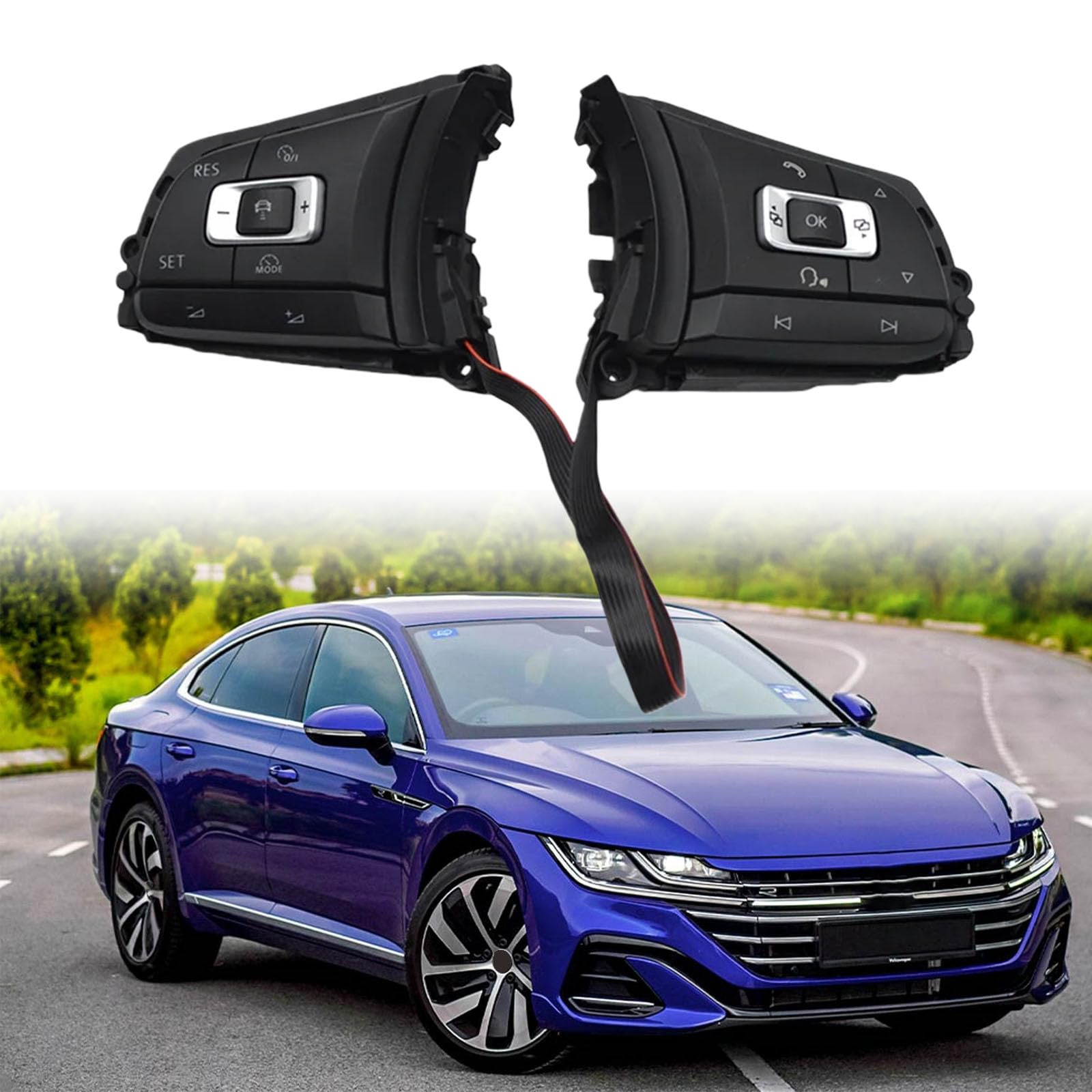 Accessorio della luce del pulsante del volante di alta luminosità LED per migliorare la guida notturna e la durevolezza 5G0959442N