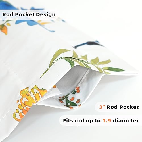 Miniatura 2 de DriftAway Sylvia - Cortina opaca con aislamiento térmico y estampado de acuarela, con estampado de hierbas botánicas florales, bolsillo para barra