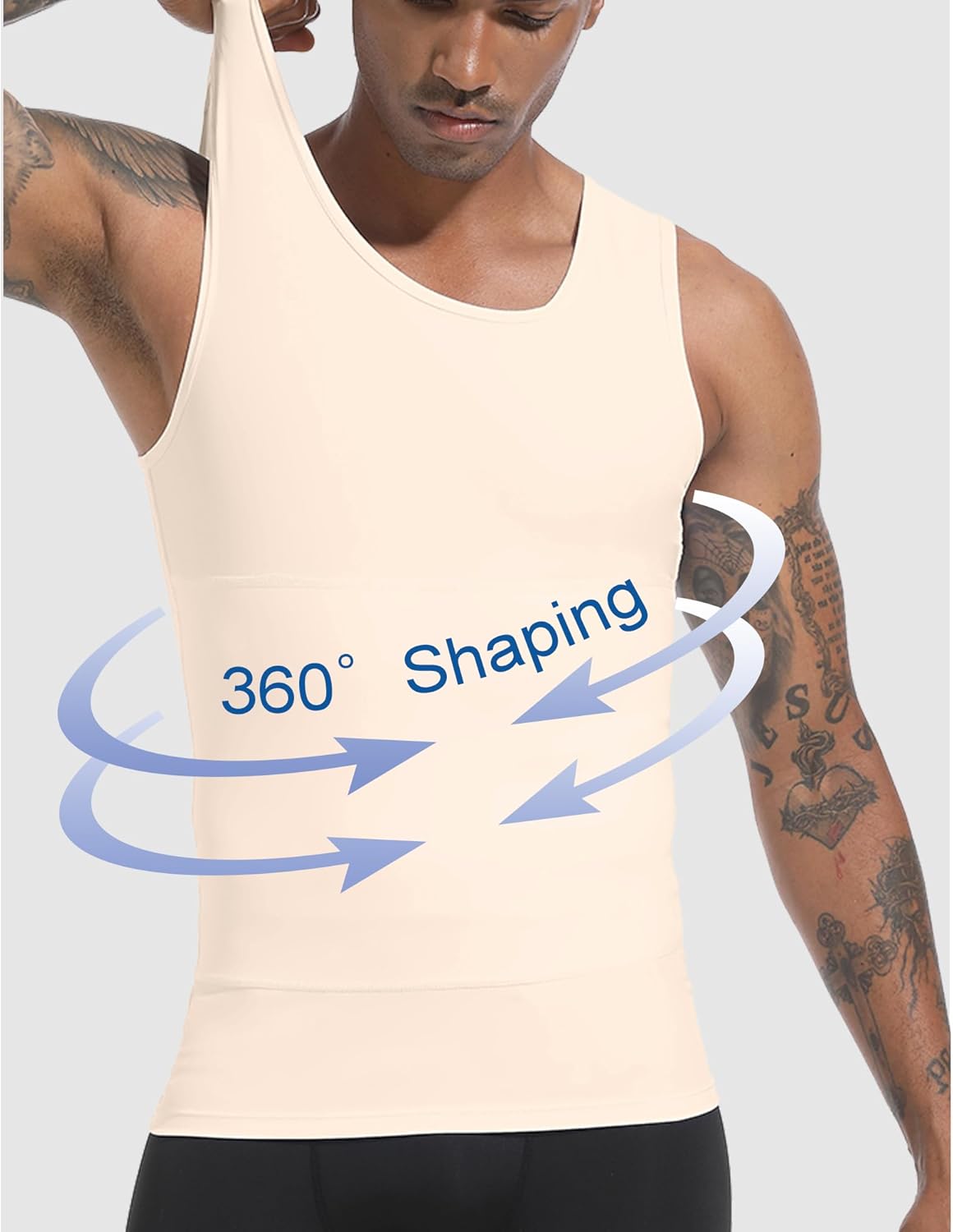 Mens Slimming Body Shaper Vest, Gynecomastia Compression Shirt Shapewear, Abs Abdomen Undershirts, Tummy Control Tank Top - Image 4