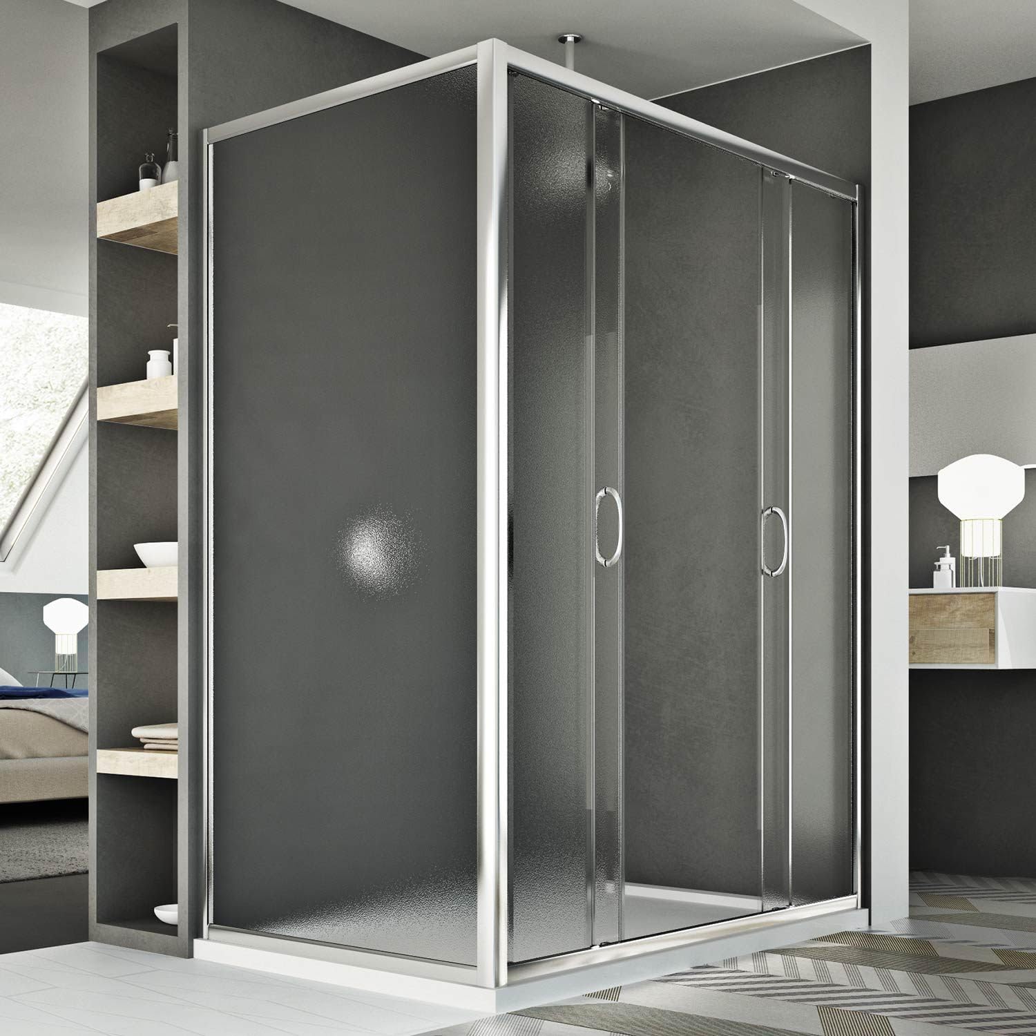 Box Doccia 90x160 CM H185 stampato C mod. Replay Duo 2 Ante
