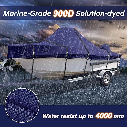 Miniatura 6 de Funda de barco para consola central 900D  Funda de barco resistente para consola central de barco, cubierta impermeable para barco remolcable,