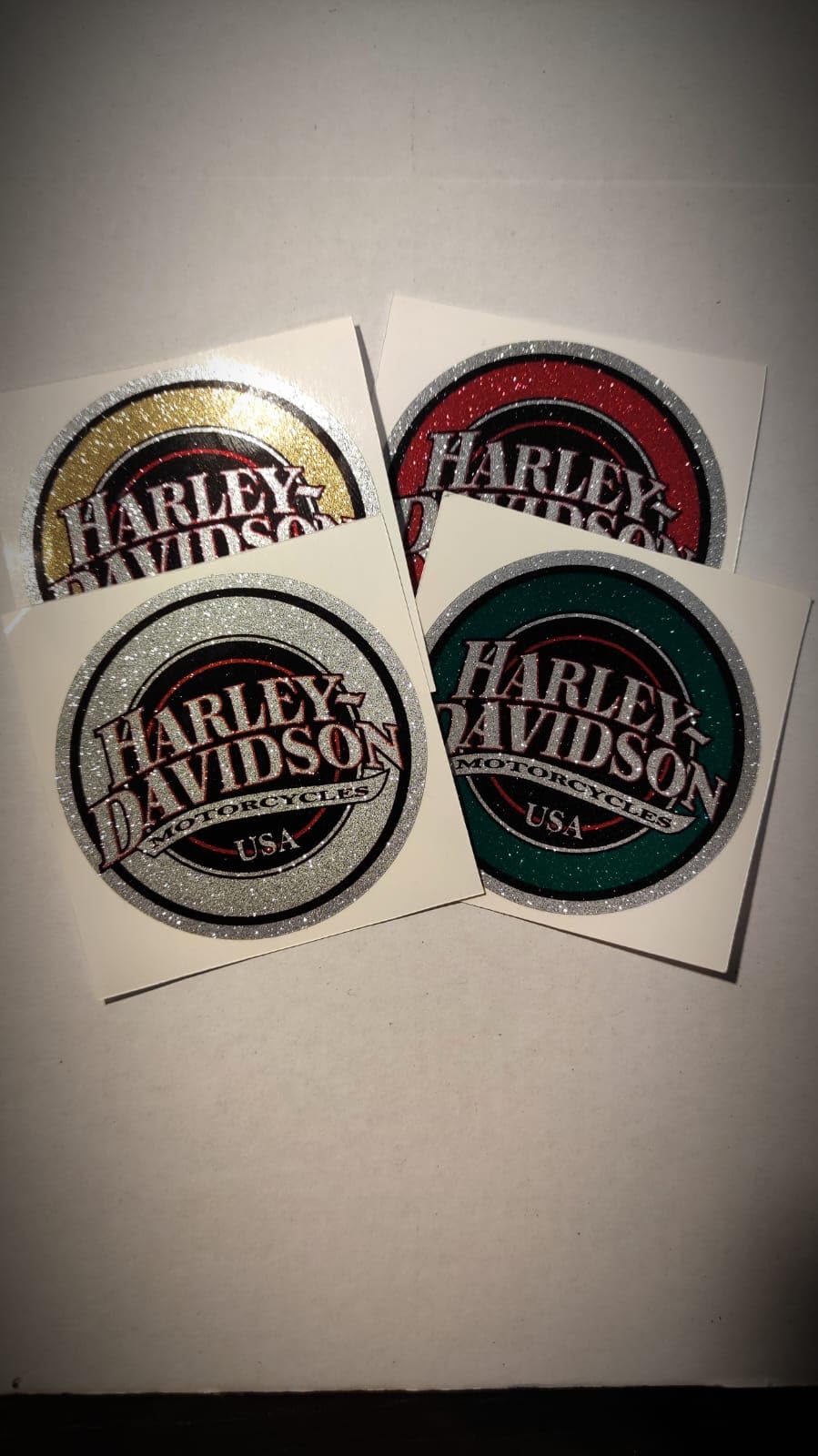 2 Adesivi Stickers Casco Specchiati Cromo Oro Per Harley Davidson Motor Co. - Worldcustom