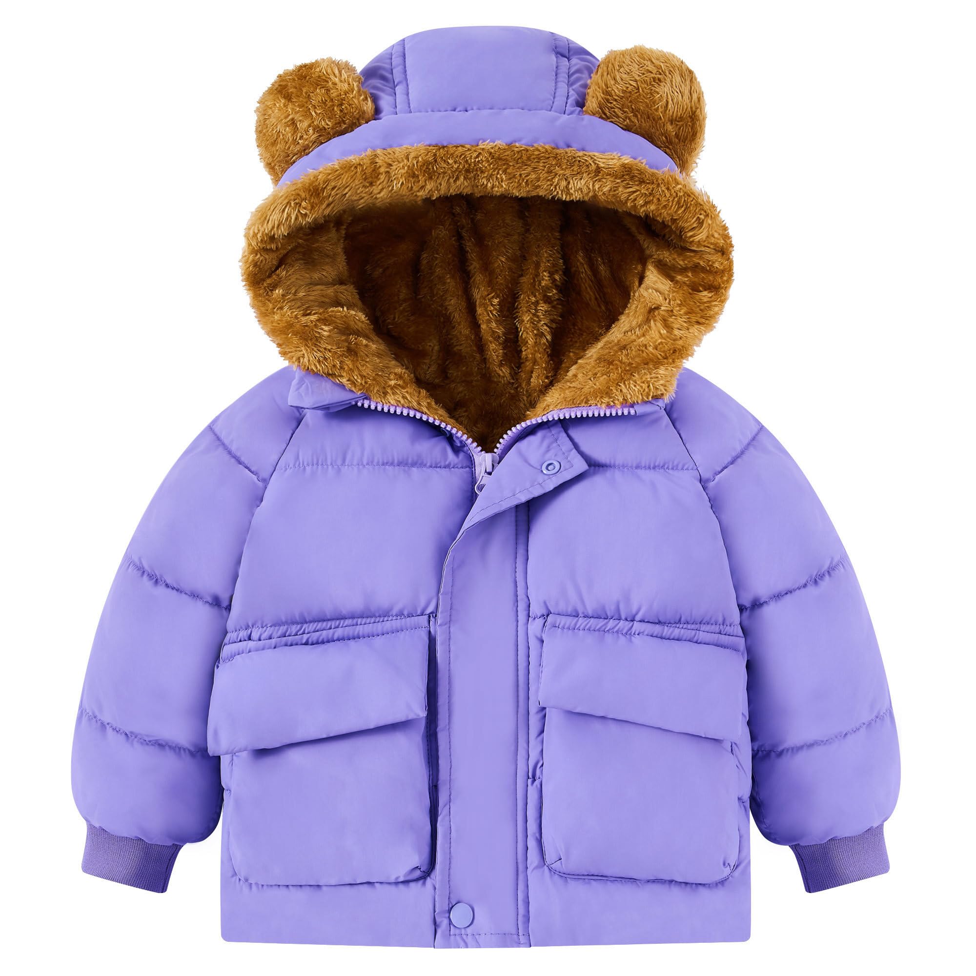 L SERVER Winterjas voor jongens en meisjes, warme hoodie outfits, dikke mantel, baby winterjassen, 116