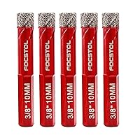 Vista 6 de FOCSTOL - Juego de 5 brocas de diamante seco, 5 piezas de 6/6/6/8/0.394 in con vástago hexagonal para baldosas de porcelana de cerámica, mármol