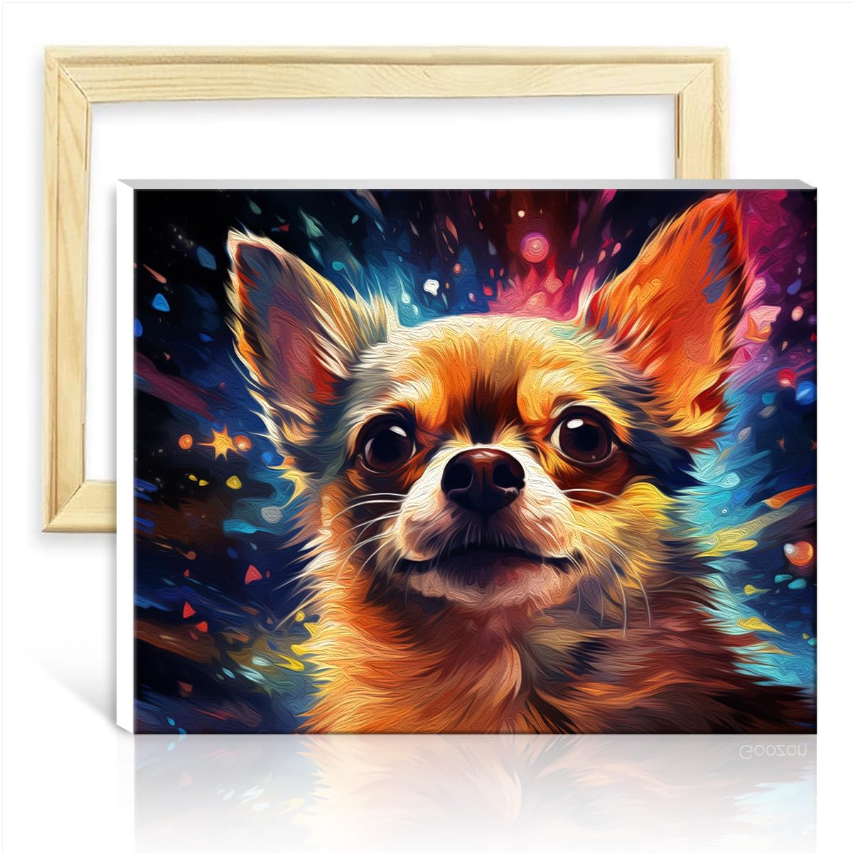 LiHEQING Ölgemälde Chihuahua-Hund, Ölgemälde, M Produktbild-Vorschau 5