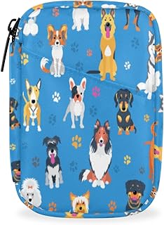 Pill Case Pill Travel Organizer 7 Day Weekly Medicine Pill Box Animal Dog Blue Small Cute Compact Size Vitamin Container Pill Bottle Portable Birth Control Pill Holder Bag with Zipper