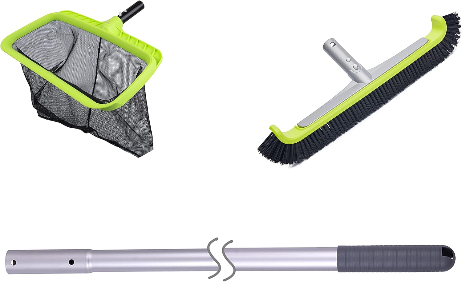 Sepetrel Pool Leaf Skimmer Net Rake,Pool Brush &10.5 Foot Pool Pole