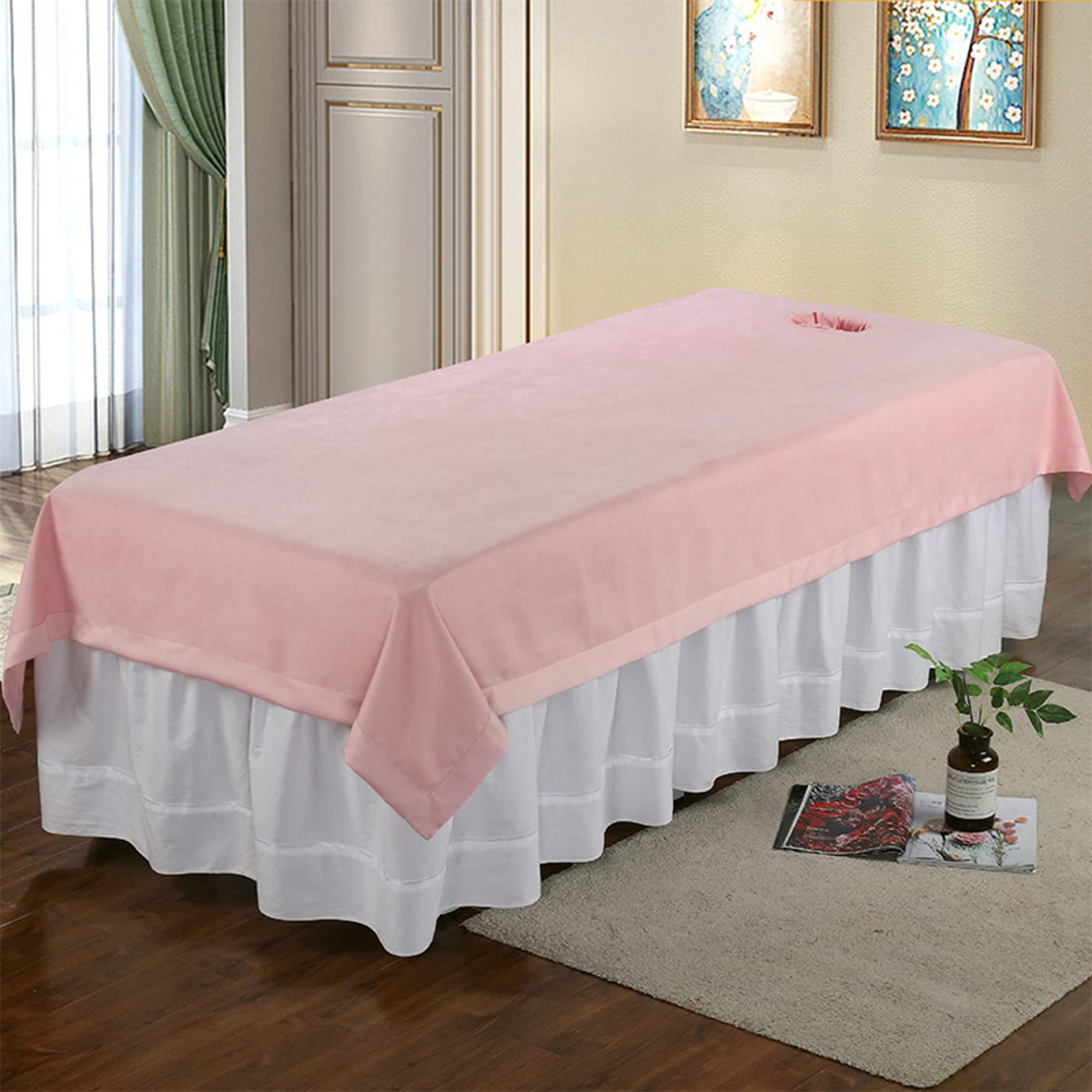 Drap de massage étanche 230x130cm avec trou visage pour table de spa