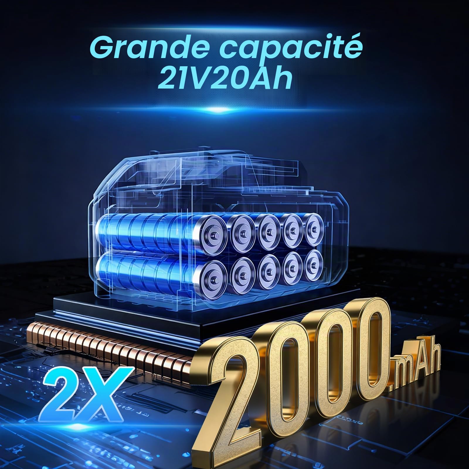 Scie sauteuse sans fil, scie sauteuse électrique avec 2 batteries 2,0 Ah, longueur de course 24 mm, coupes d'onglet ± 45° et LED, pour bois, métal, plastique, compatible avec batterie Makita 18 V