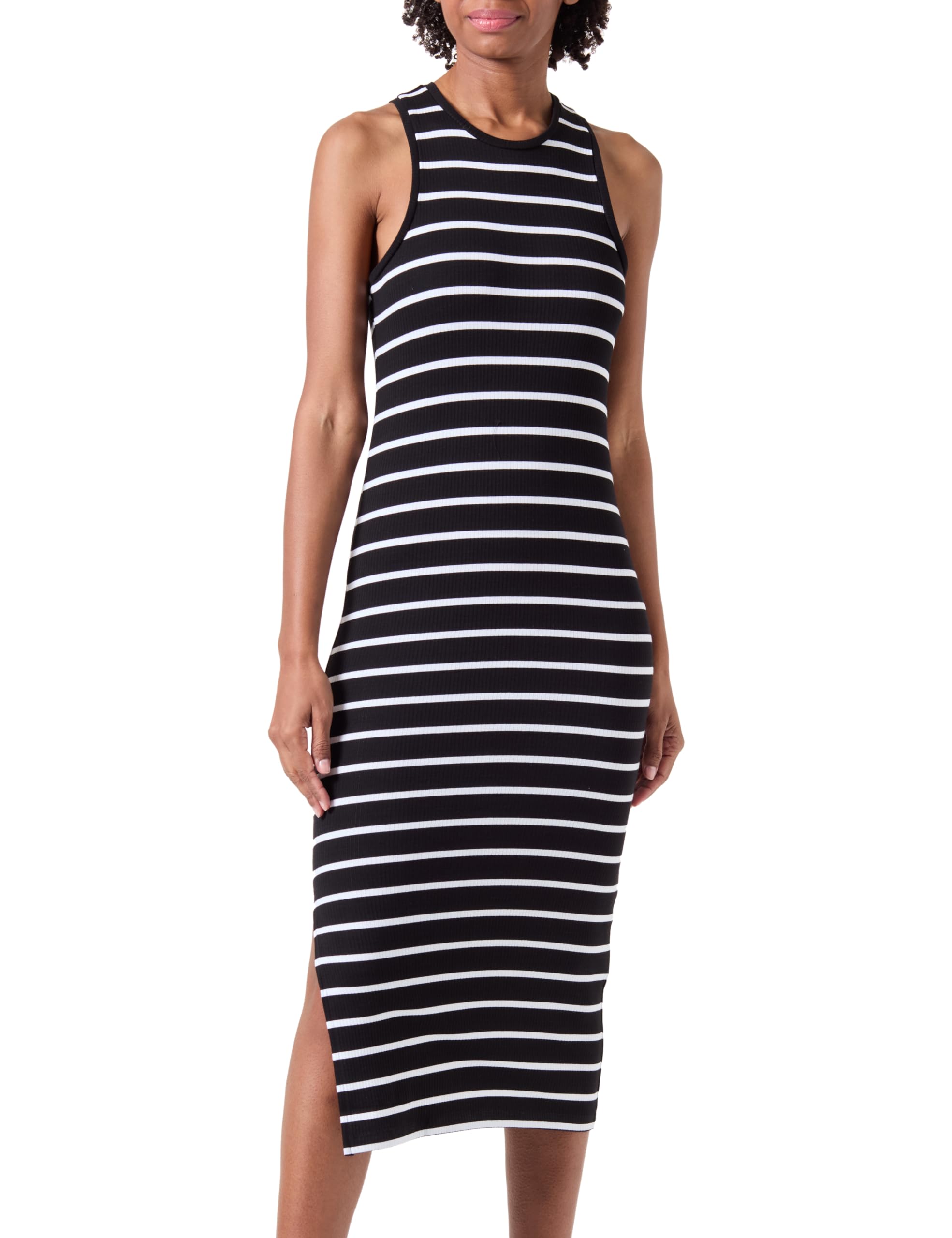 Only Onlbelfast Stripe S/L Mididress Jrs Noos Vestido Midi para Mujer