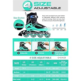 PAPAISON Adjustable Inline Skates for Kids and Adults with Full Light Up Wheels, Outdoor Roller Skates for Girls and Boys, Men and Women
