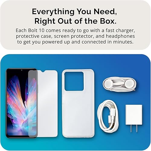 Miniatura 7 de Bolt 10 Dual SIM Smartphone desbloqueado Android 14 Batería de 2 días NFC Pantalla HD+ de 6.56 pulgadas 4 GB + 3 GB VRAM Almacenamiento