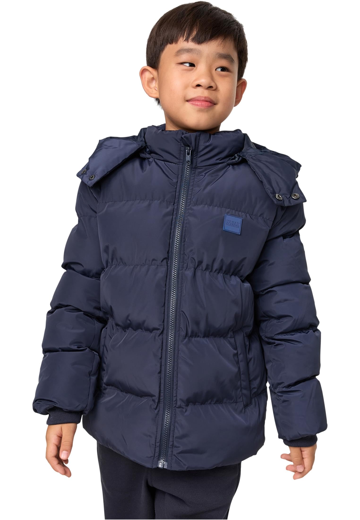Urban Classics Boy's Boys Hooded Puffer Jacket, Navy, 134-140 UK