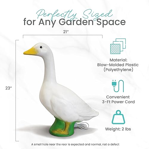 Miniatura 3 de Union Products - Estatua de césped y jardín de ganso salvaje, 23 pulgadas de alto, color blanco, arte iluminado para exteriores para patio, patio