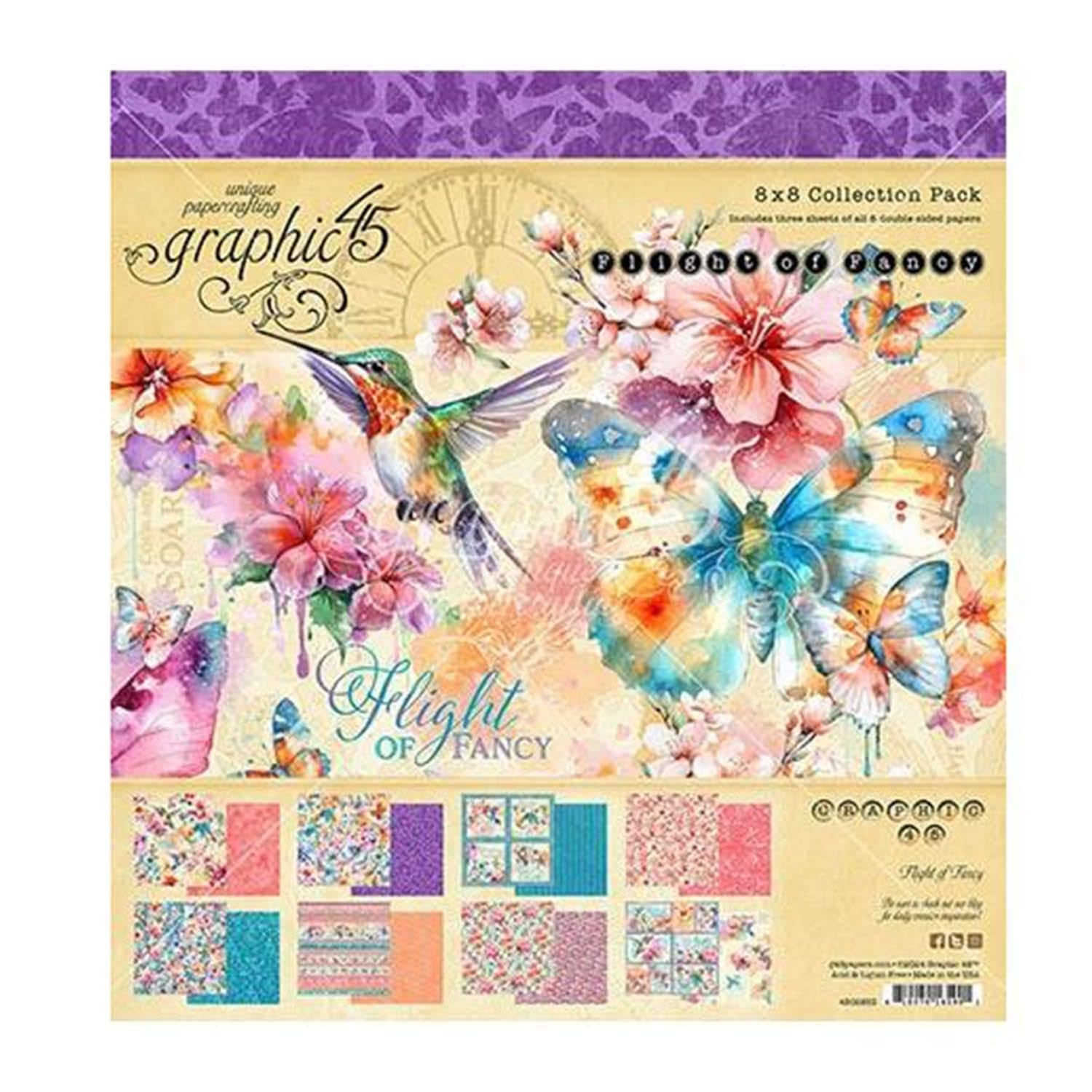Graphic 45 Flight of Fancy 8x8 Inch Collection Pack