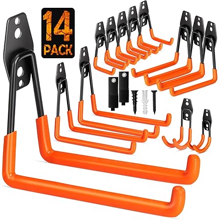 12 Pack Garage Hooks Heavy Duty, Iron Garage Storage Hooks With Anti - View #8