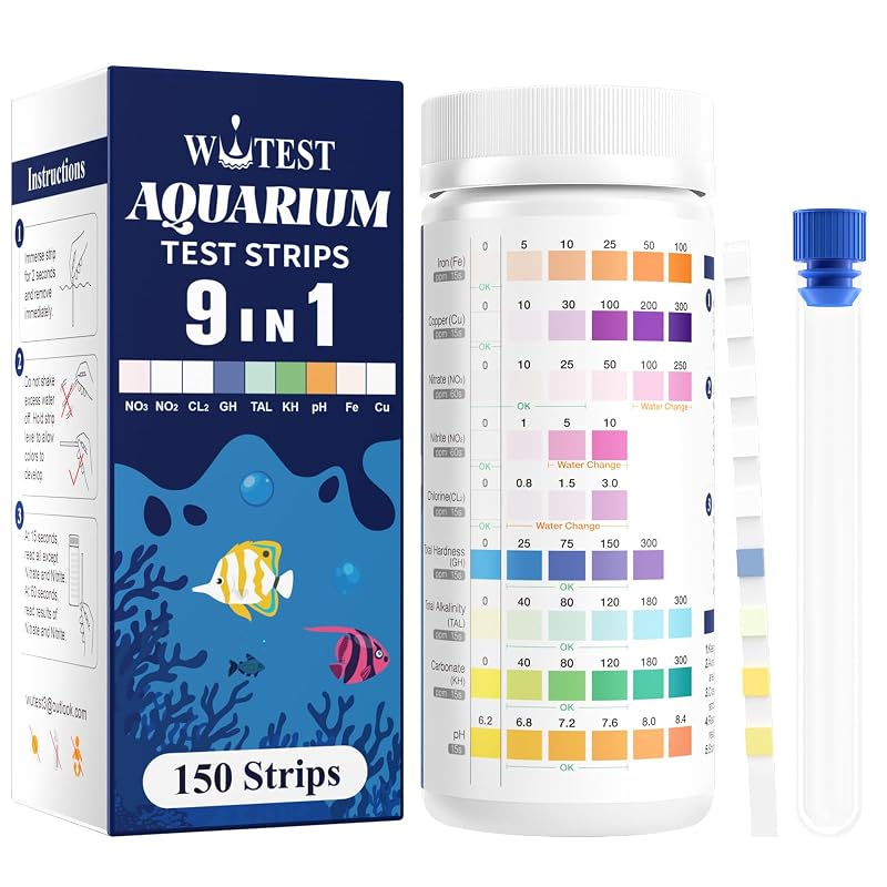 Kit de teste para aquário 9 em 1 Wutest com tiras reativas, 150 unidades