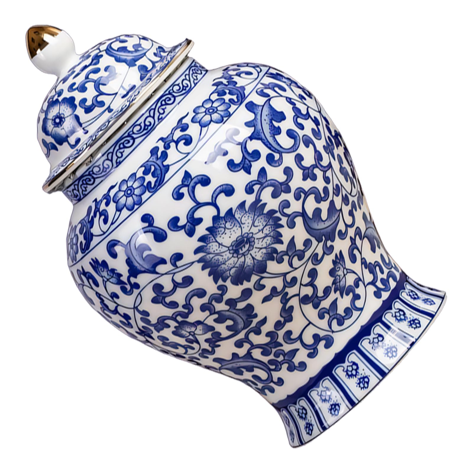Tsophreniq Classical Blue and White Ceramic Tea Storage Canister with Sealed Lid for Preserving Freshness of Green Black Pu Erh Chinese Porcelain Storage Jar