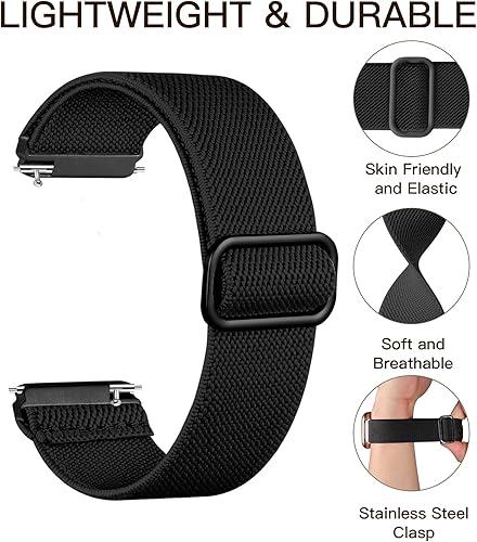 Miniatura 4 de Maledan Paquete de 3 bandas elásticas compatibles con Fitbit VersaVersa Lite SEFitbit Versa 2 bandas para mujeres y hombres, correa de nailon