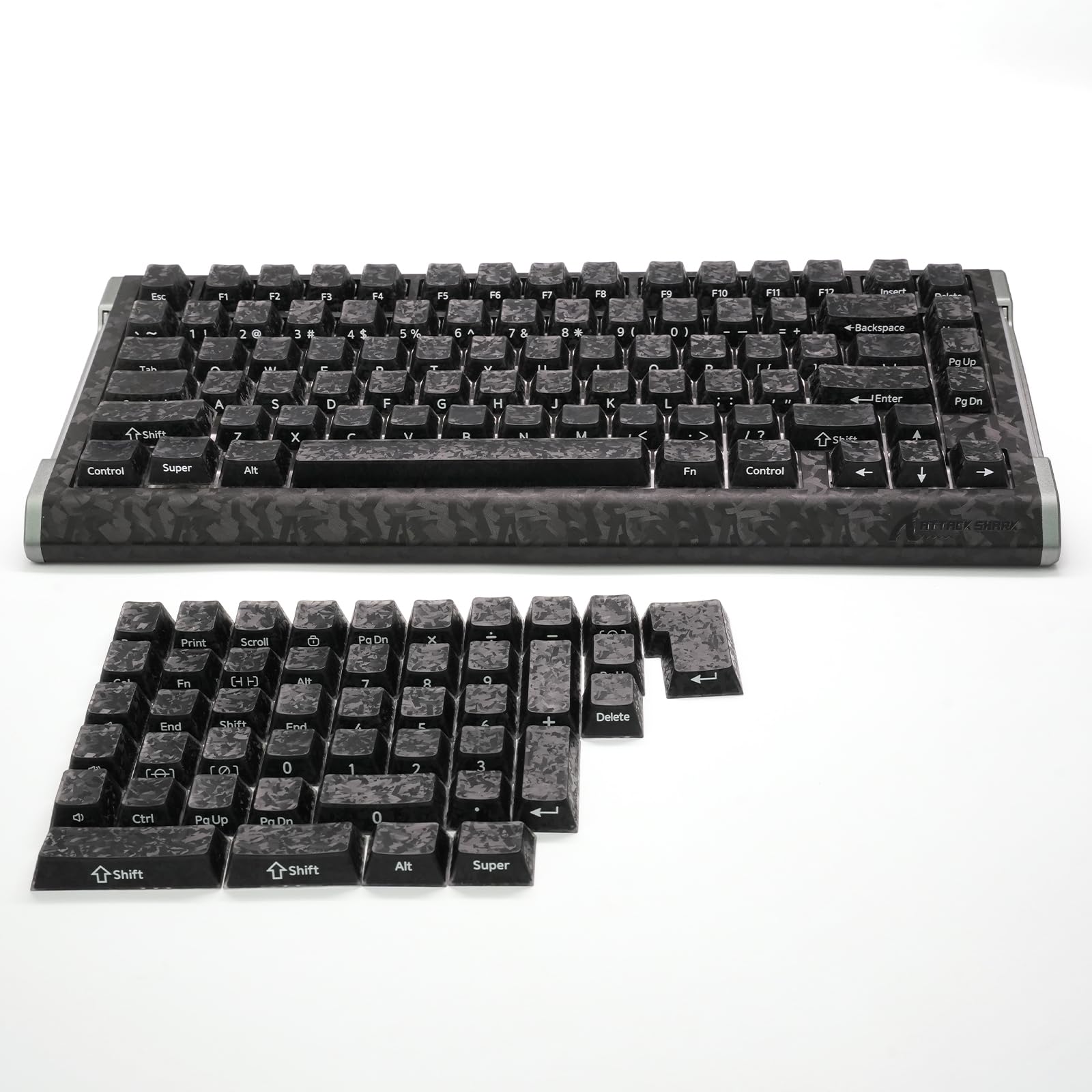 ATTACK SHARK SK04 119 tasti completo Keycaps Set, Forgiato Carbon Texture