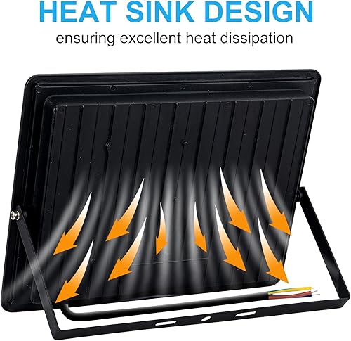 Miniatura 2 de Luces de inundación LED de 300 W, paquete de 2 luces de seguridad impermeables IP66 para uso al aire libre, con enchufe, luz diurna súper brillante