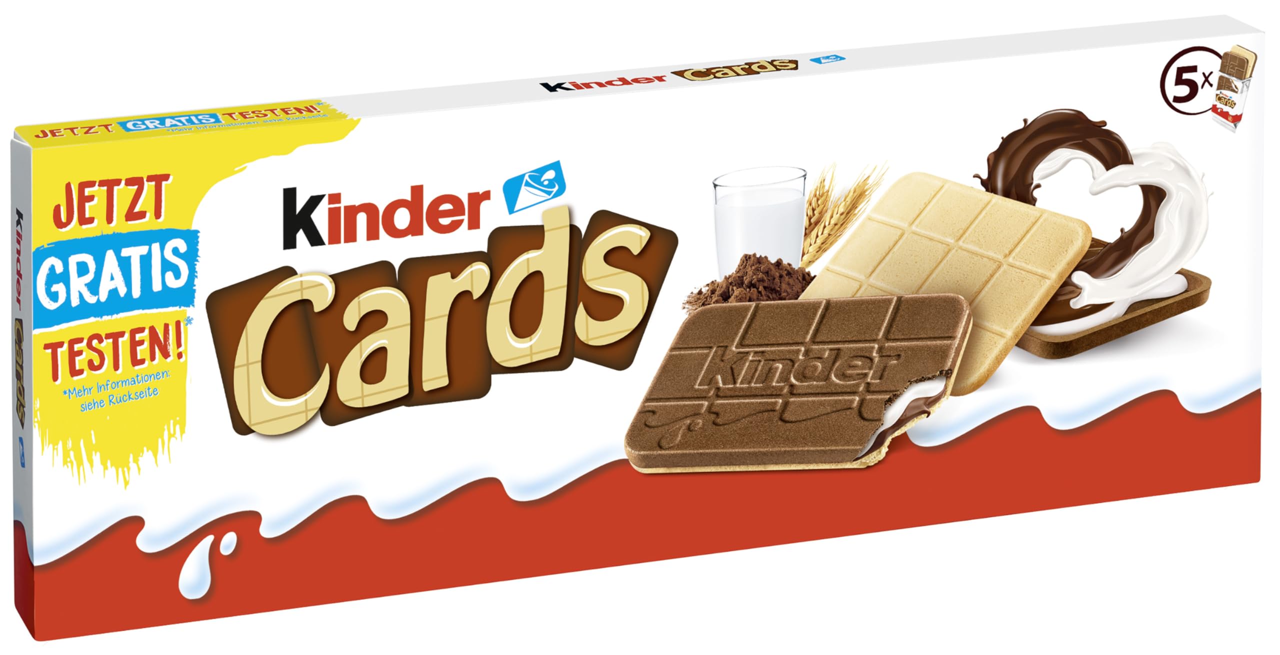 kinder Cards - 20 Einzelpackungen mit je 10 knusprigen Waffeln, cremiger Milch- und Kakaofüllung und Kekswaffel mit kinder-Schokolade-Geschmack