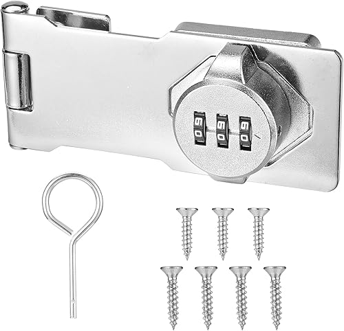 Tidorlou Cerradura de combinación de 4.5 pulgadas, plata, sin llave