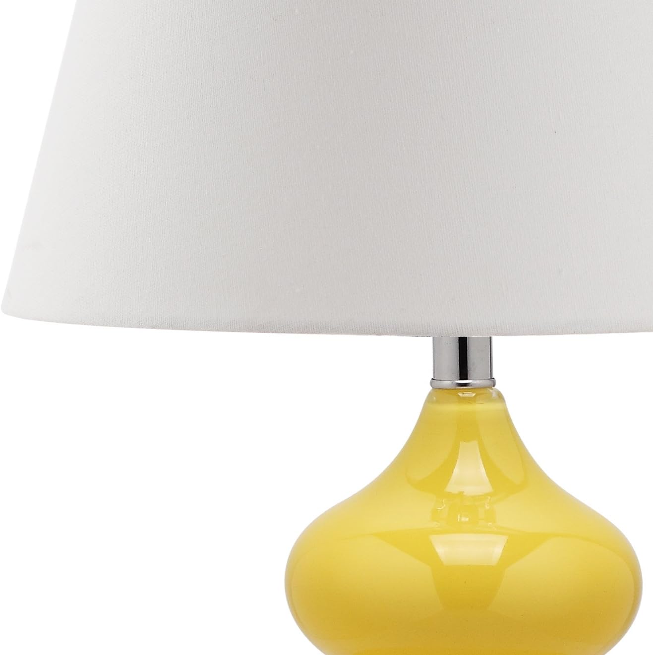 SAFAVIEH Lighting Collection Eva Modern Contemporary Yellow Double Gourd Glass 24-inch Bedroom Living Room Home Office Desk Nightstand Table Lamp (LED Bulbs Included)
