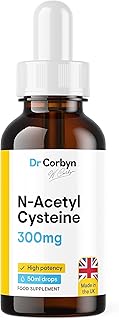 Dr Corbyn NAC N-Acetyl-Cysteine 300mg Drops - 50ml | Up to 900mg Daily | High Strength Liquid NAC Supplement | Maximum Bioavailability & Absorption | UK Made