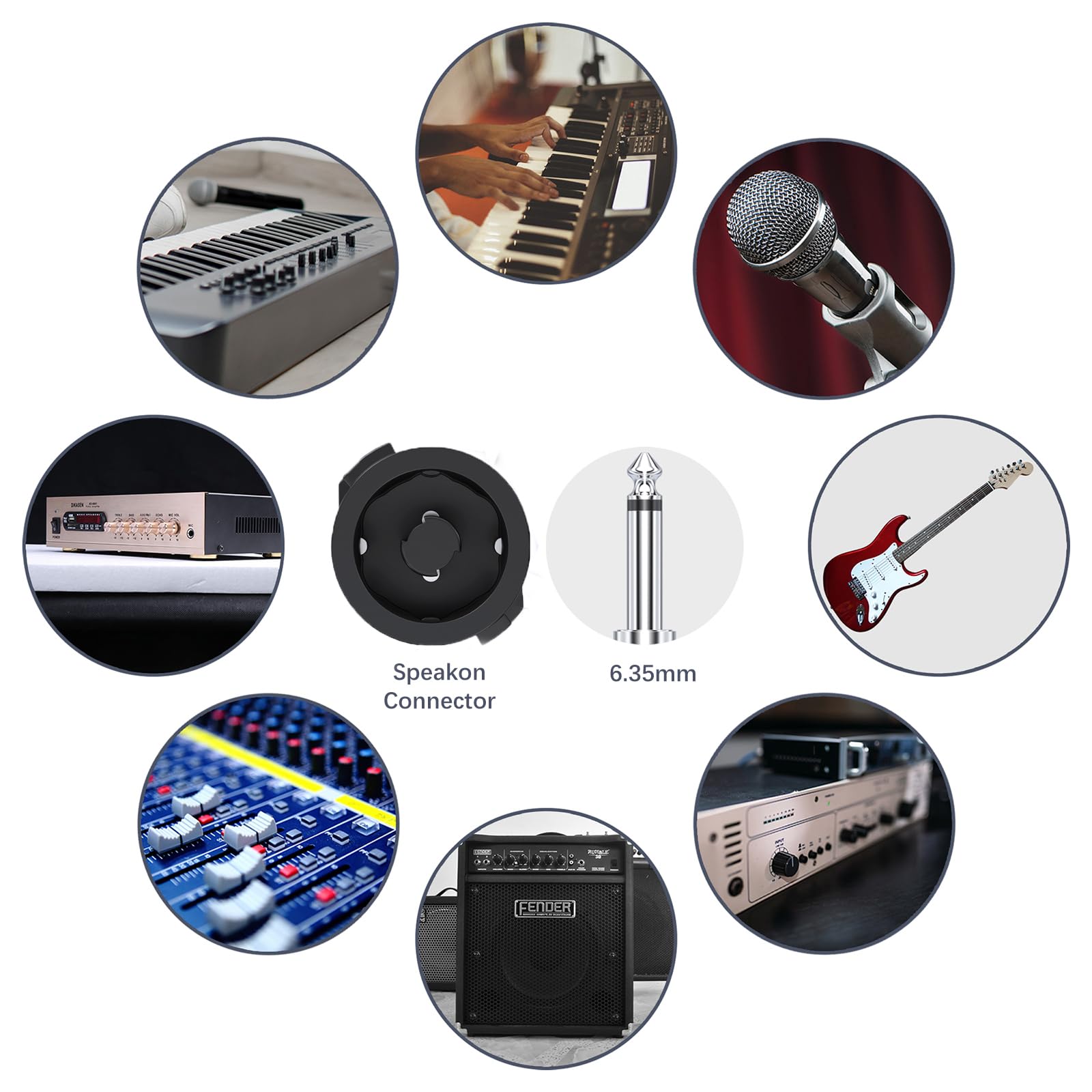 Cavo professionale per altoparlanti da Speakon a 1/4 di pollice, confezione da 2 cavi professionali per amplificatori DJ/PA, mixer