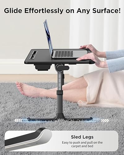 Miniatura 9 de SAIJI Escritorio para laptop para cama XXL extra grande con soporte ajustable de ángulo de altura mejorado, bandeja multiusos para computadora
