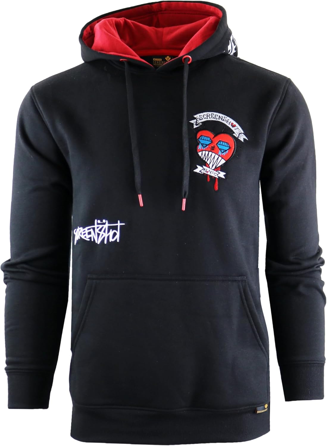 SCREENSHOT FLEECE HOODIE 3202 Mens Urban Streetwear Graffiti Embroidery Patch Fleece Pullover Hoodie Sweatshirt Top - Image 7