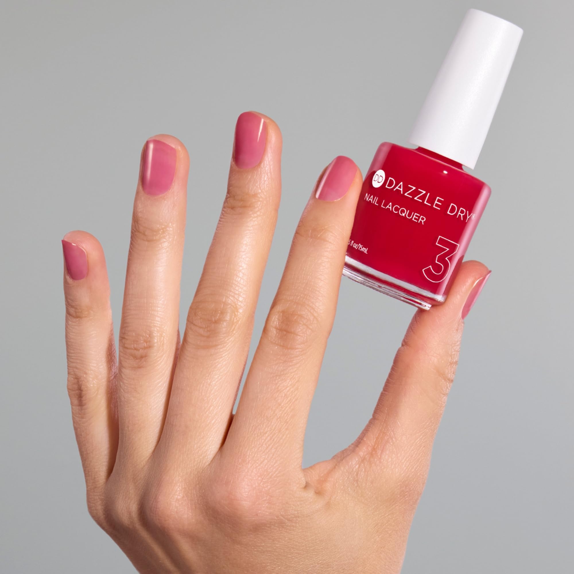 Dazzle Dry Nail Lacquer Step 3 – Sugar Dipped, Sheer Reddish Pink, 0.5 fl oz