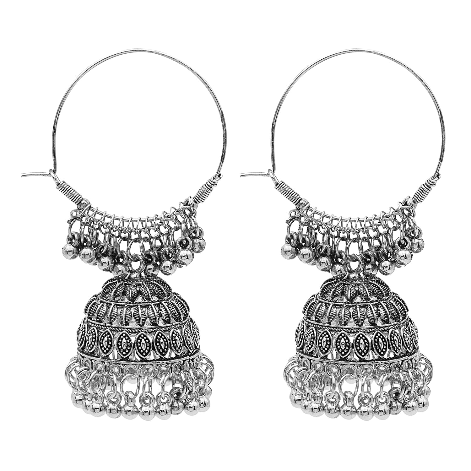 Shining Jewel - By Shivansh Antique Silver Plated Oxidised Traditional Design Small Sized Jhumka Jhumki With Pearls Earrings For Women (Sje_61 D3) (B0CMD2VTSJ) Amazon Price History, Amazon Price Tracker