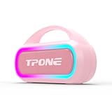 TPone Portable Bluetooth Speaker&comma; 30W &lpar;Peak&rpar; Wireless Speaker for Outdoor&comma; Up to 12H Playtime&comma; IPX5 Waterproof with Light&comma; TWS Pairing&comma; for Home&sol;Party&sol;Outdoor&sol;Beach&comma; Birthday Gift&lpar;Pink&rpar;