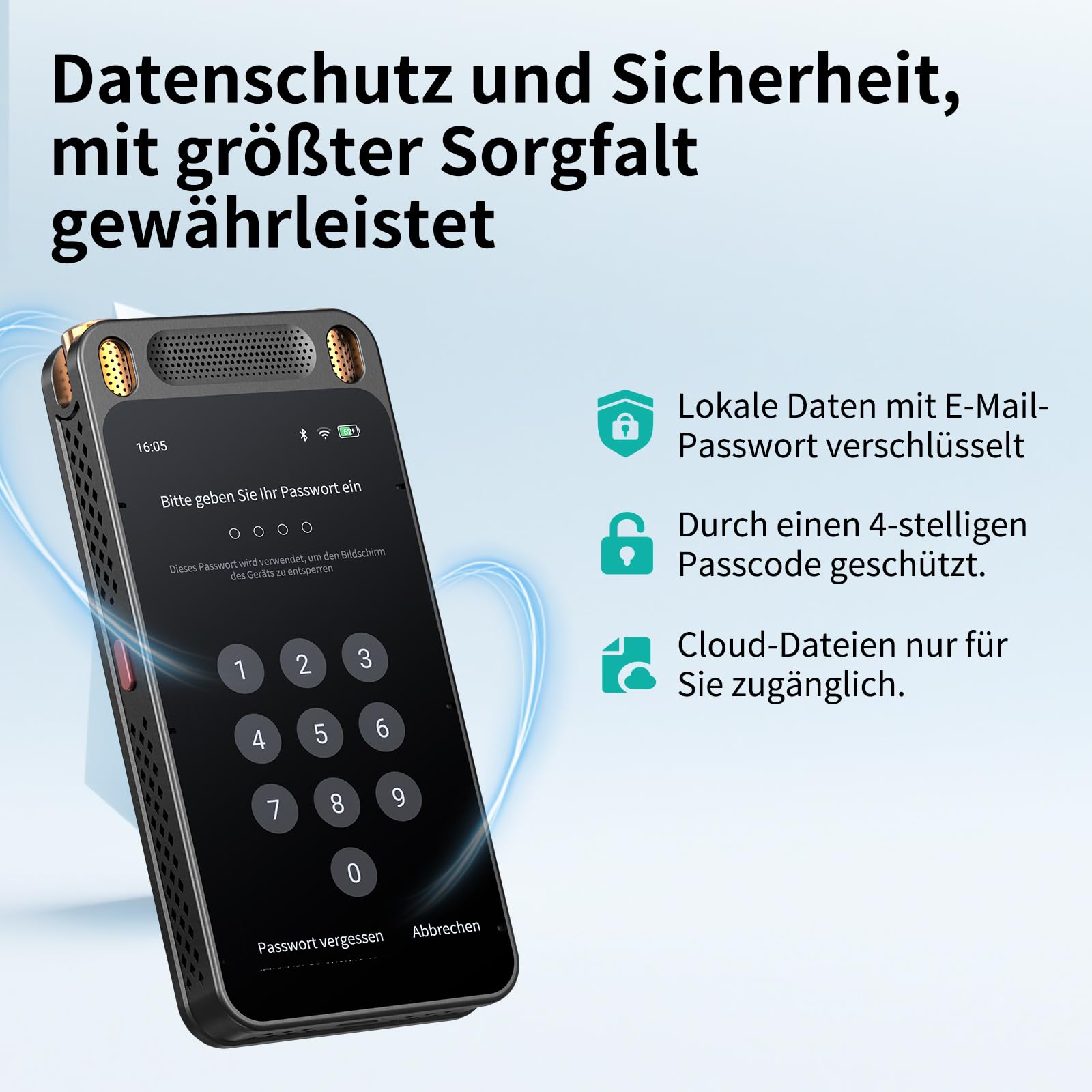Note AI Digitales Diktiergerät Mit Wiedergabefunktion,Voice Recorder Unterstützung Kostenlose Transkription, Zusammenfassung Und Übersetzung In 134 Sprachen,Audioaufnahmegerät Für Vortrag/Interviews