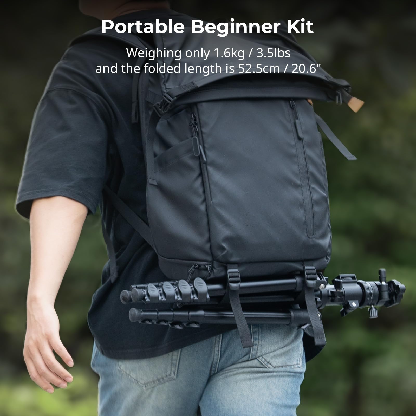 SMALLRIG Trépied Horizontal CT25 164 cm (64,5") pour Appareil Photo avec Support pour Smartphone et Sac de Transport, Charge Maximale de 10 kg (22 lb) pour Prises de Vue Aériennes.