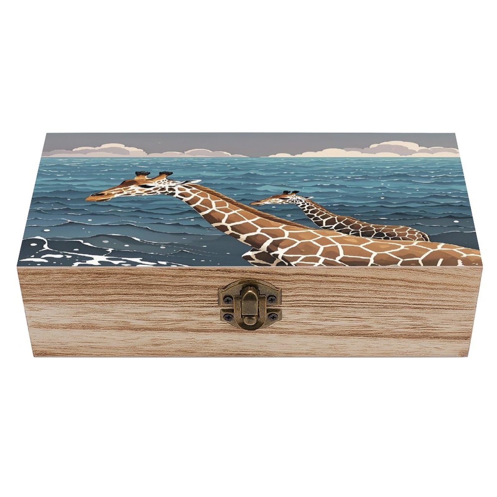 LZQPOEAS The Deep Ocean Wooden Box Storage Space to Organize Jewelry in A Beautiful Small Storage Box Decorative Card Boxes Memory Treasure Boxes for Crafts And Photo Storage