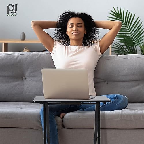 Miniatura 76 de PJ Wood Mesa rectangular plegable portátil para servir aperitivos, construcción de madera maciza con acabado natural (juego de 4 piezas)