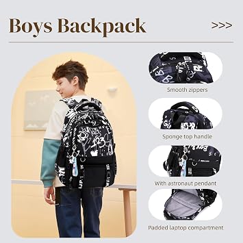 Boys Backpack for School Kids, Primary Secondary School Bags for Boys Bookbags