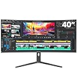CRUA 40'' 5K Ultrawide Curved Gaming Monitor, 21:9, 5120 x 2160, 120Hz, IPS Computer Monitor with Built-in Speakers, AMD FreeSync, PIP/PBP, 120% sRGB, HDMI 2.0 & DP 1.4, Tilt/Height Adjustable-Black