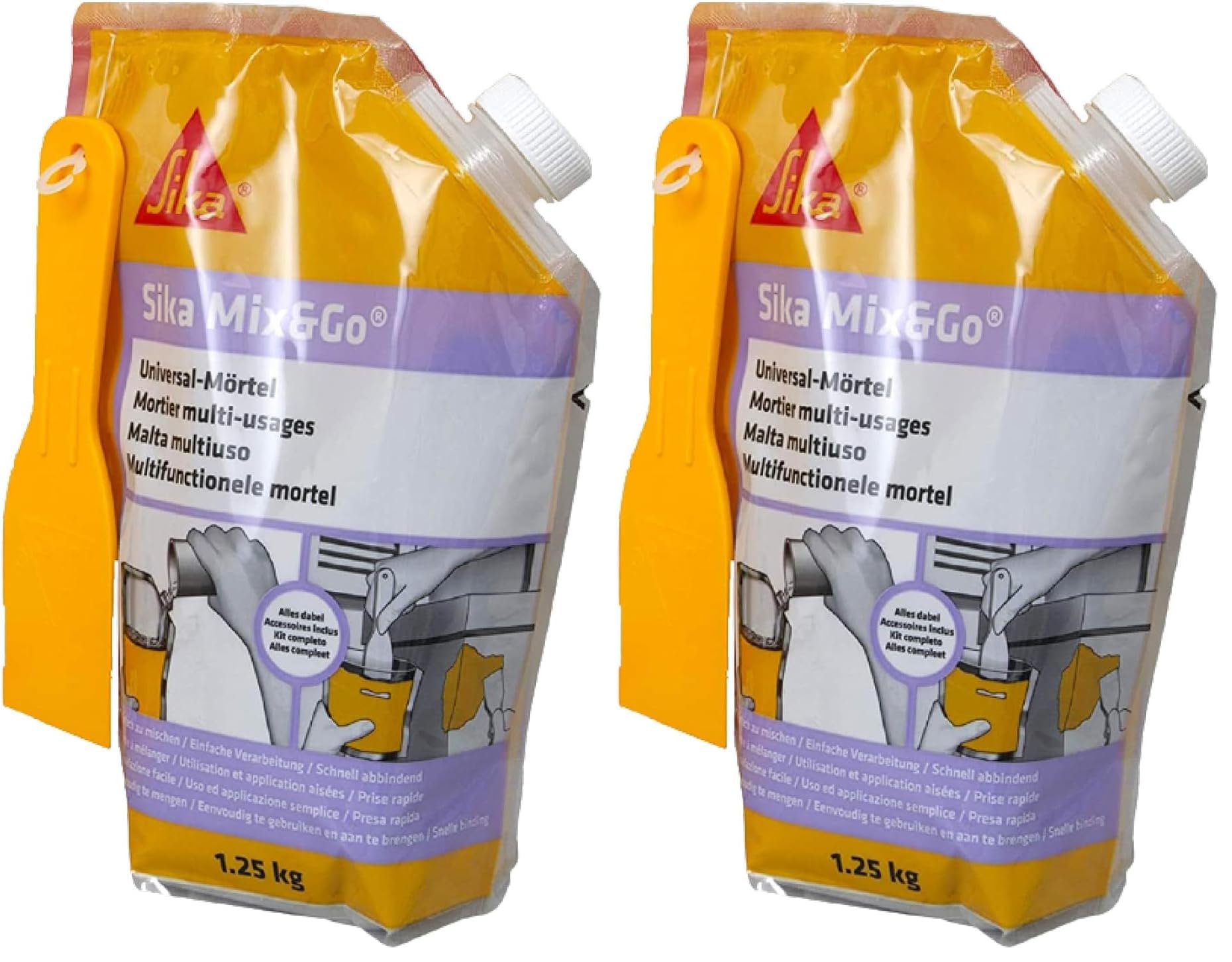 Mortier multi-usages Sika Mix & Go rebouchage fissures linteau épaufrure intérieur extérieur