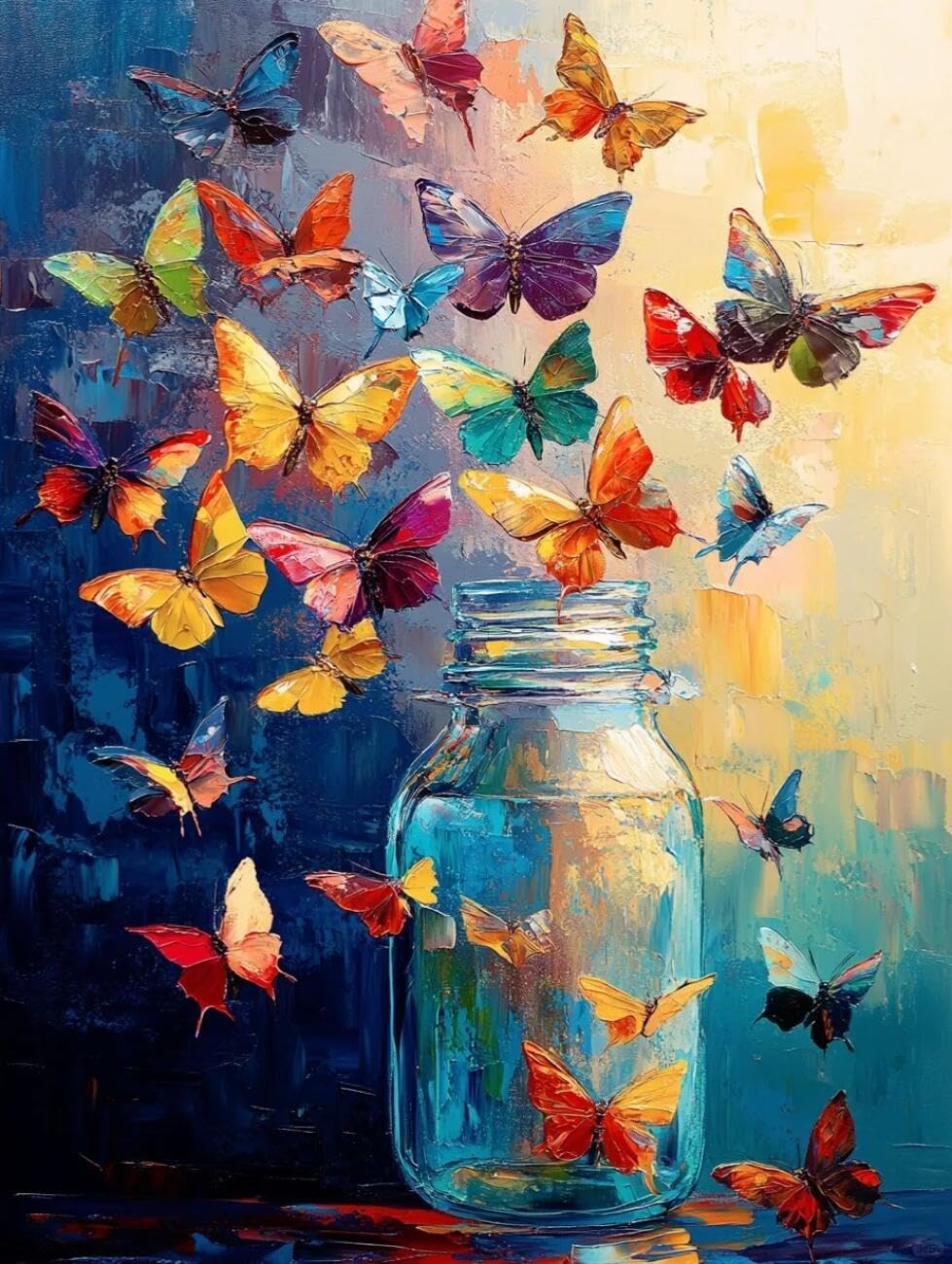 Henypt Cross Stitch Kits Cartoon Butterfly DIY Arts Aand Craft Kit for Beginners The Elderly with Accessories Home & Leisure/Gifts 14CT 40x50cm