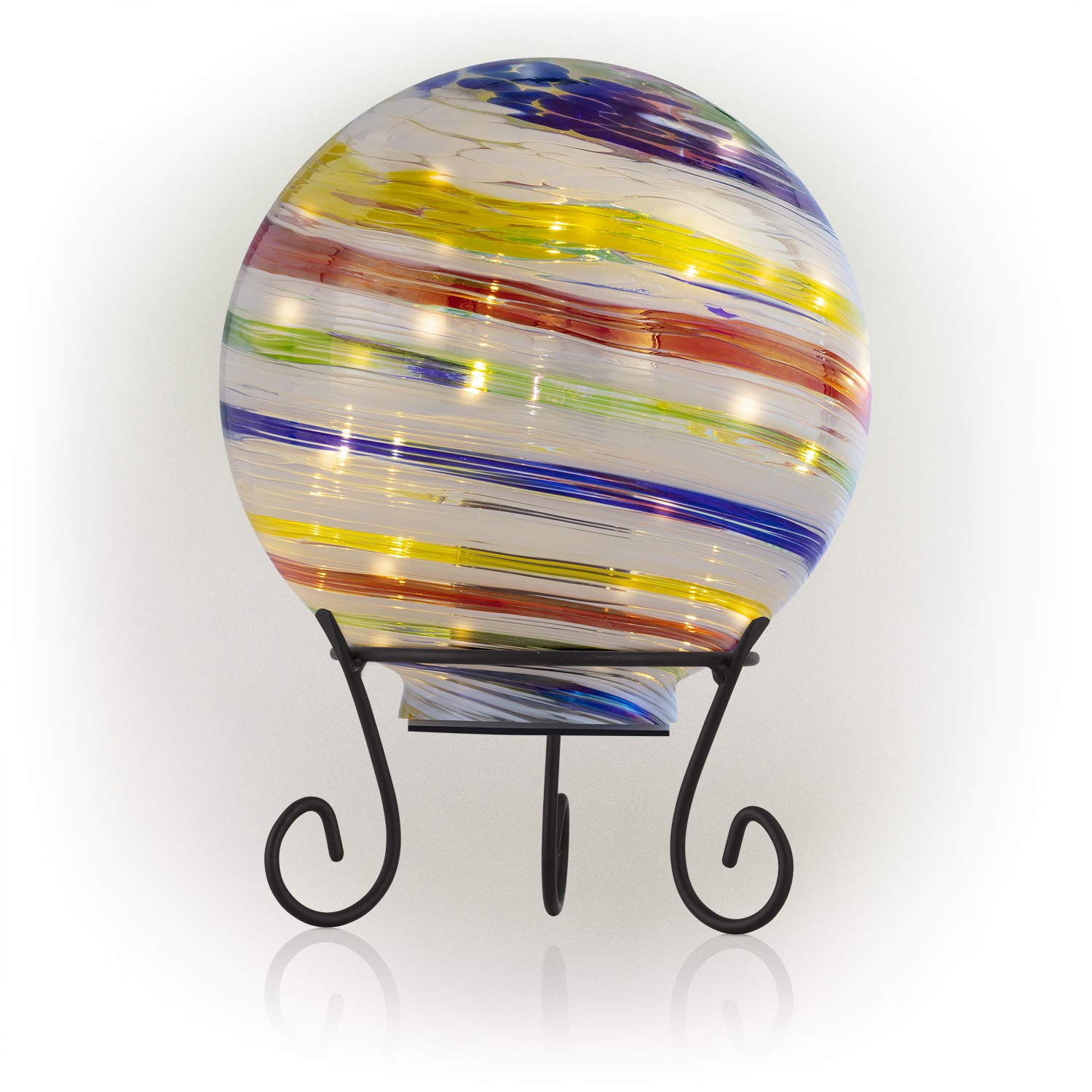 Photo 1 of Alpine Corporation HGY310A-TM Gazing Globe with LED Lights, 10 Inch Tall, Multi-Color LED String Lights Multicolor