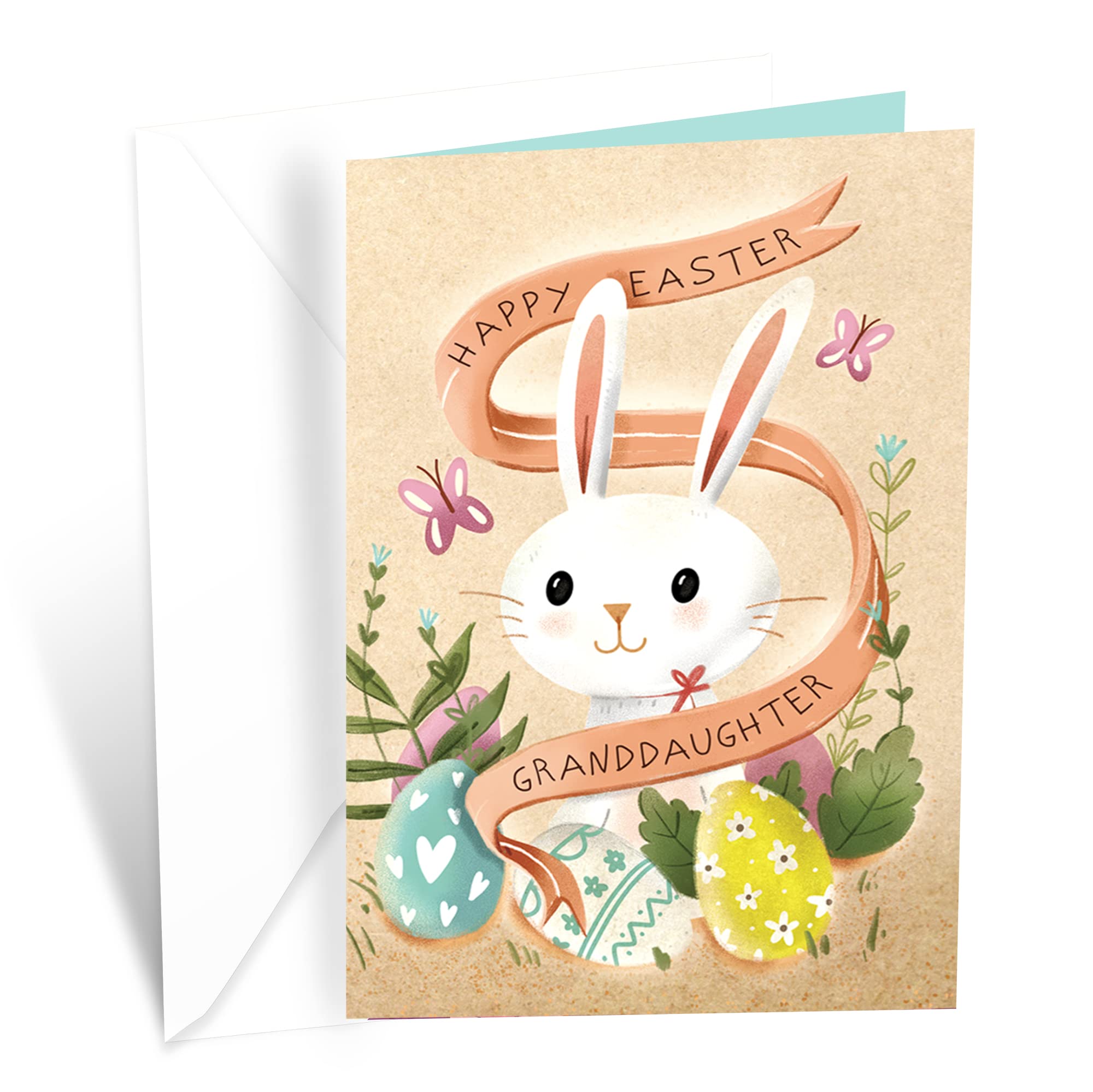 Prime Greetings Granddaughter Easter Card, Made in America, Eco-Friendly, Thick Card Stock with Premium Envelope 5in x 7.75in, Packaged in Protective