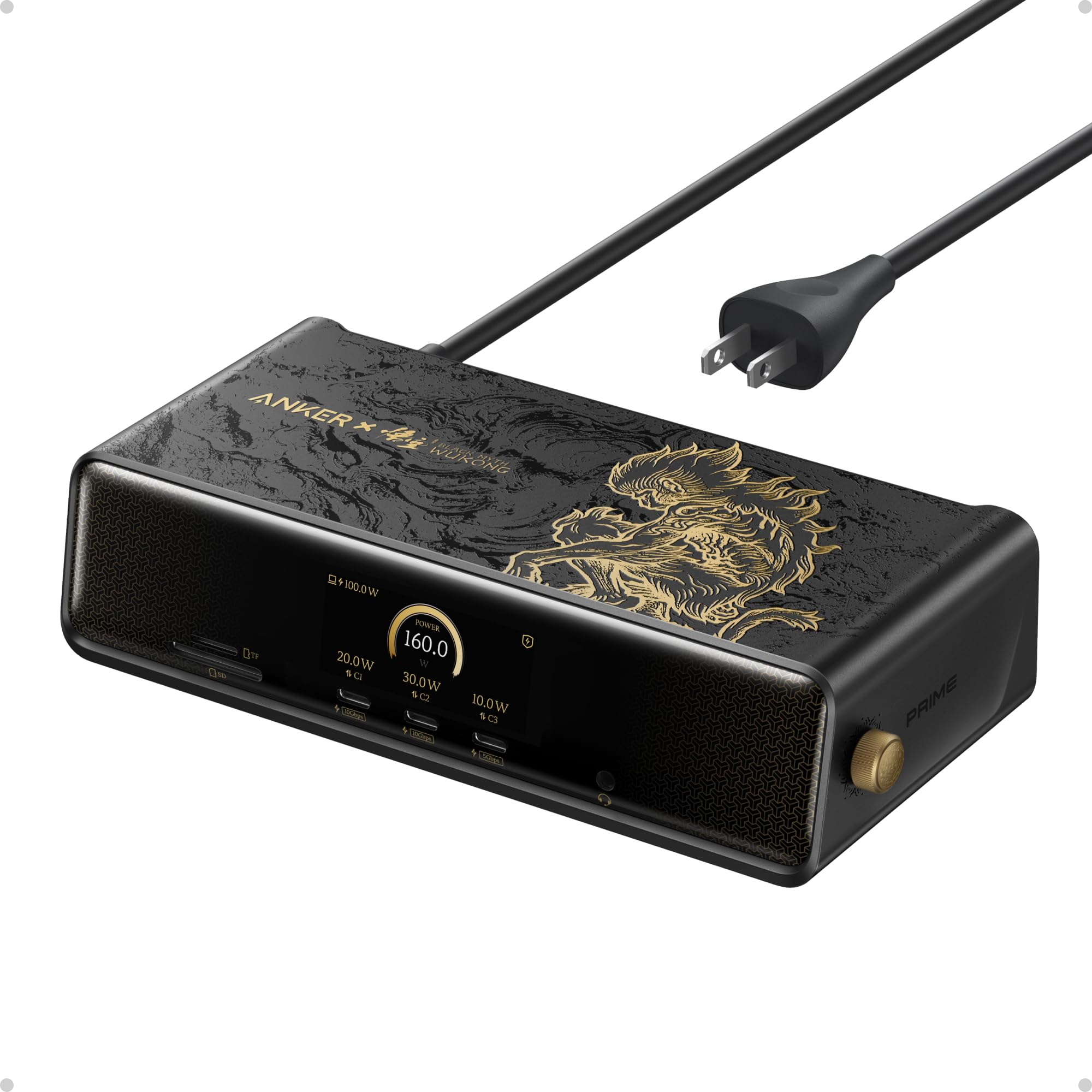 Photo 1 of Anker Prime Docking Station (DL7400) Black Myth: Wukong Limited Edition, 14-Port Triple Display, 140W Max, Triple 4K 60Hz, for macOS and Windows (The Latest DisplayLink Driver Required)