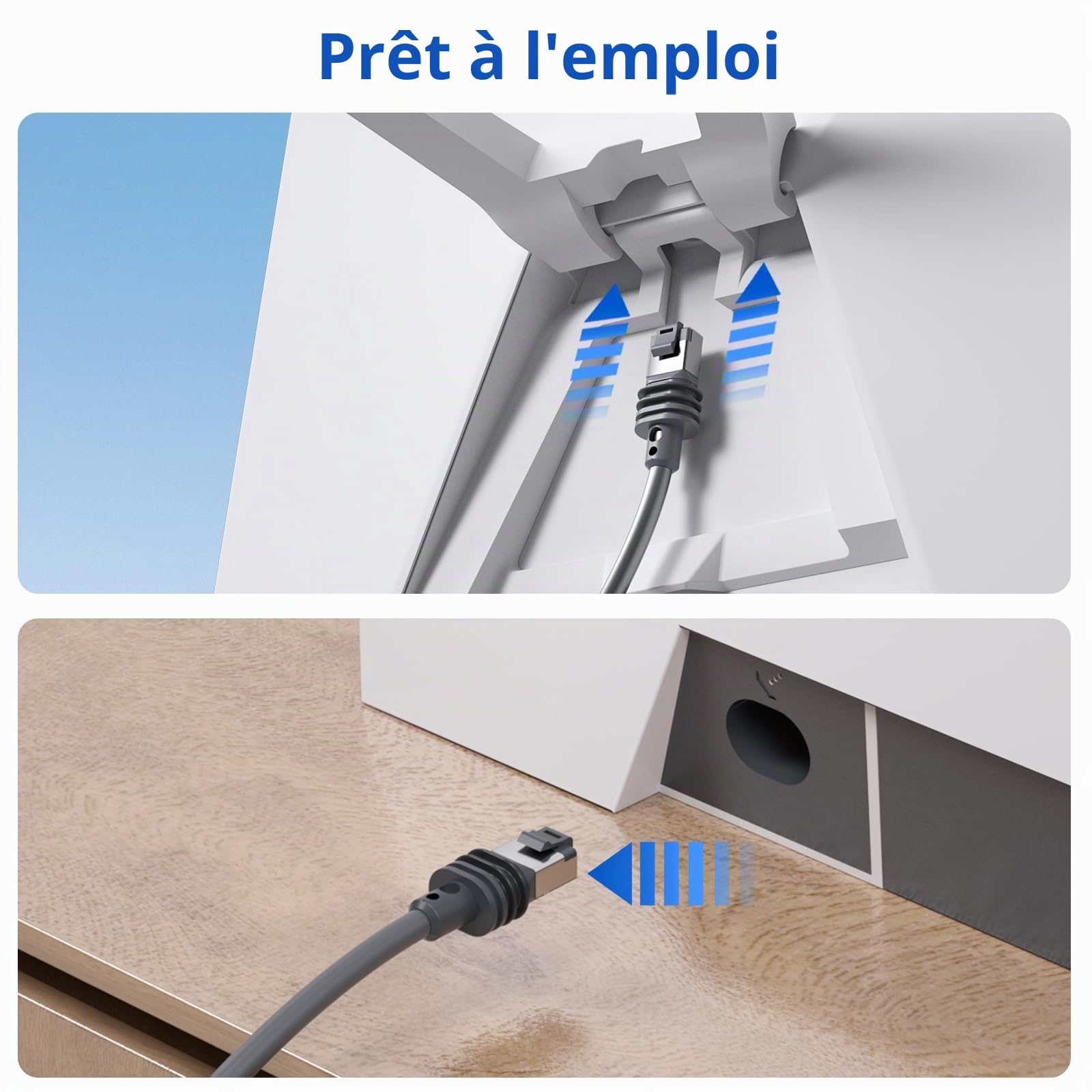 Câble Starlink Gen 3 150FT 46M Rallonge Étanche Pour Standard Satellite V3 Ethernet de Remplacement