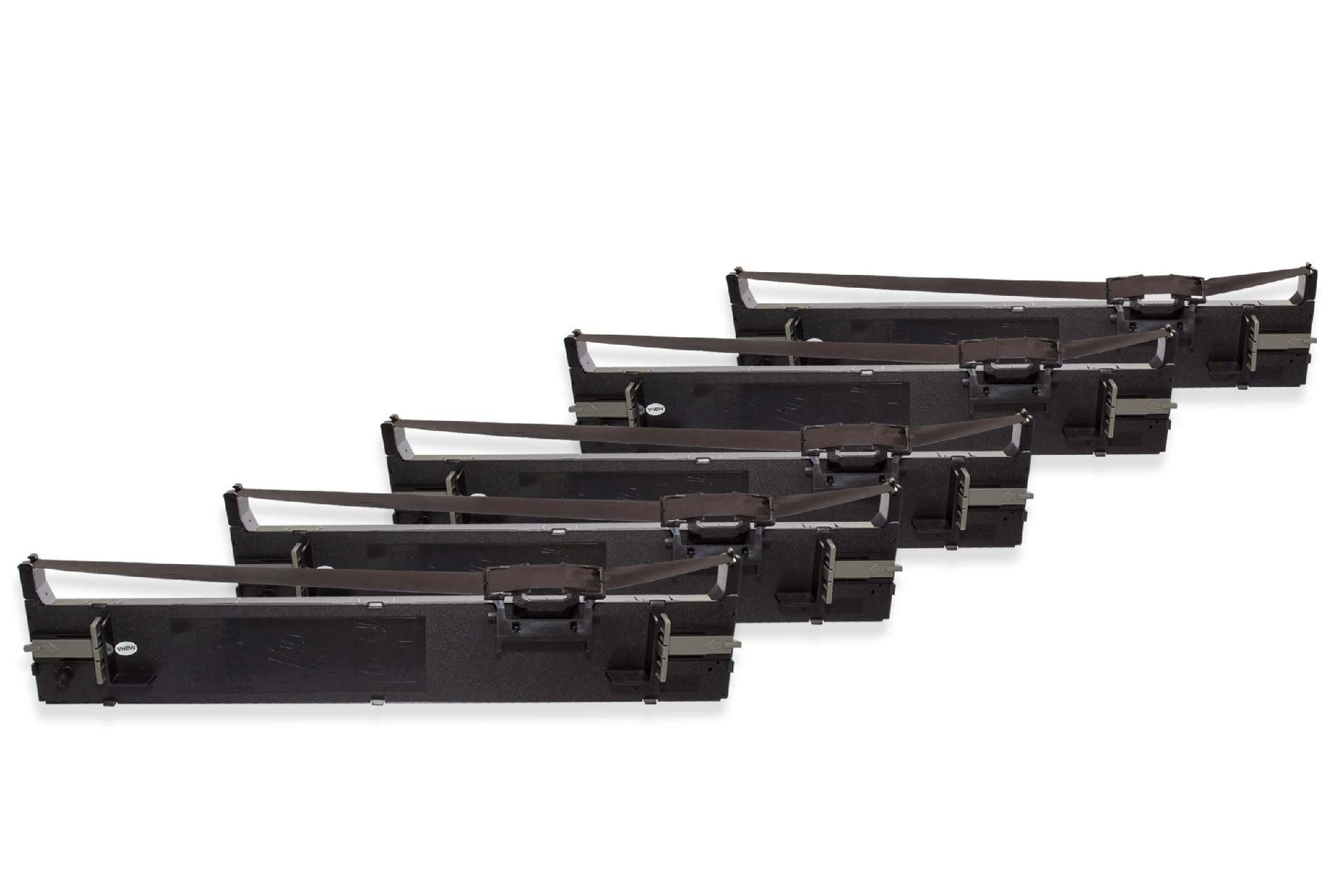 vhbw 5x nastro inchiostrato compatibile con Epson LQ-680K, LQ-680, LQ-690, LQ680K-II, LQ680, LQ690 stampante ad aghi - nero