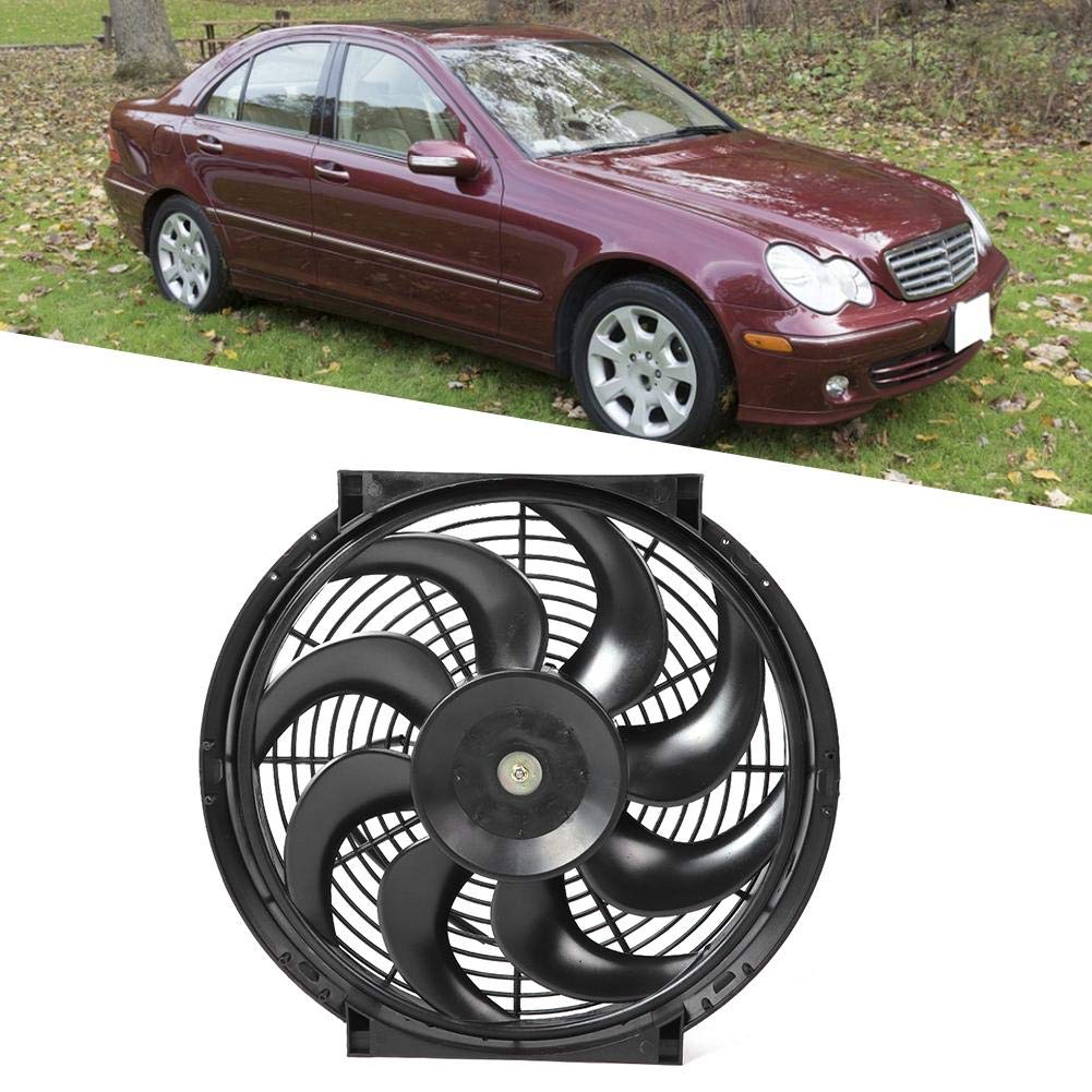 Wentylator chłodnicy, 14-calowy wentylator elektryczny wąski wentylator 12 V wąski elektryczny wentylator chłodnicy Wymienny zespół wentylatora chłodzącego Push/Pull z zestawem montażowym